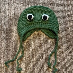 Green Frog Knit Hat for Kids